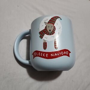Source Unknown Fleece Navidad Mug - Light Blue and Red